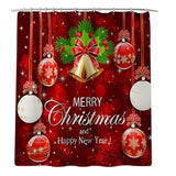 Maxbell Christmas Shower Curtain with Hooks Waterproof Bathroom Decor Bell - Aladdin Shoppers