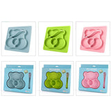 Maxbell Silicone Divided Kids Plate ,Dinner Snack Food Separated Container Blue