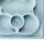 Maxbell Silicone Divided Kids Plate ,Dinner Snack Food Separated Container Blue