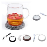 Maxbell  Cup Mat USB Electrical Coffee Mug Warmer Heater Heating Pad Coaster 4 Wood Grain"
