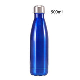 Maxbell 500ML Double-Walled Insulated Bottle Stainless Sports Travel Drinking Water Light Ocean Blue