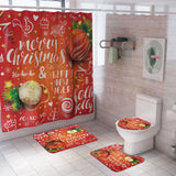 Max 3 Pcs Bathmat Toilet Pedestal Mat & Lid Cover Bathroom Set Christmas Decor A