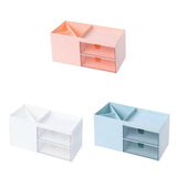 Maxbell Multifunctional Household Office Supplies 2 Drawers Desktop Organizer White - Aladdin Shoppers