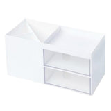 Maxbell Multifunctional Household Office Supplies 2 Drawers Desktop Organizer White - Aladdin Shoppers