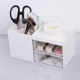 Maxbell Multifunctional Household Office Supplies 2 Drawers Desktop Organizer White - Aladdin Shoppers