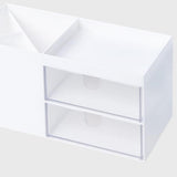 Maxbell Multifunctional Household Office Supplies 2 Drawers Desktop Organizer White - Aladdin Shoppers