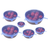 Maxbell  3PCS Reusable Stretch Lid for Suction Pot Seal Bowl Kitchen Storage Blue-L