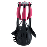 Max 7pcs Silicone Kitchen Utensils Set Heat Resistant  Cooking Tool Rose Red