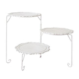 Max Folding Cake Stand Dessert Display Service Plate White Rack with White Plate