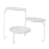 Max Folding Cake Stand Dessert Display Service Plate White Rack with White Plate