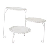 Max Folding Cake Stand Dessert Display Service Plate White Rack with White Plate