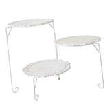 Max Folding Cake Stand Dessert Display Service Plate White Rack with White Plate