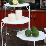 Max Folding Cake Stand Dessert Display Service Plate White Rack with White Plate