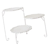 Max Folding Cake Stand Dessert Display Service Plate White Rack with White Plate