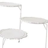 Max Folding Cake Stand Dessert Display Service Plate White Rack with White Plate