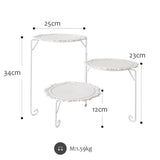 Max Folding Cake Stand Dessert Display Service Plate White Rack with White Plate