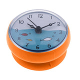 Bathroom Wall Suction Clock Waterproof Time Display Home Decor Gift Orange