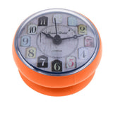 Max Mini Wall Clock Suction Cup Water Resistant for Bathroom Kitchen Orange