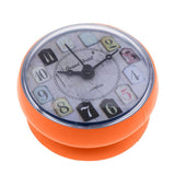 Max Mini Wall Clock Suction Cup Water Resistant for Bathroom Kitchen Orange