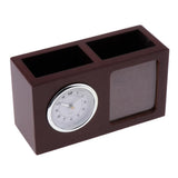 Max Tabletop Alarm Clock with Pen Holder Home Office Tabletop Organizer Coffee
