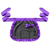 Max Short Cotton Waist Serving Apron 1 Pocket w/bowknot Purple
