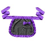 Max Short Cotton Waist Serving Apron 1 Pocket w/bowknot Purple