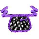 Max Short Cotton Waist Serving Apron 1 Pocket w/bowknot Purple