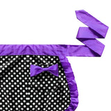 Max Short Cotton Waist Serving Apron 1 Pocket w/bowknot Purple