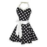Max Fashion Aprons Cotton Dress Lace Dot Apron Home Kitchen Black