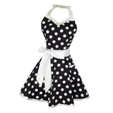 Max Fashion Aprons Cotton Dress Lace Dot Apron Home Kitchen Black