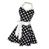 Max Fashion Aprons Cotton Dress Lace Dot Apron Home Kitchen Black