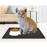 Max Maxb Waterproof Double-Layer Pet Cat Litter Tray Mat Kitty Mat Feeding Pad Black
