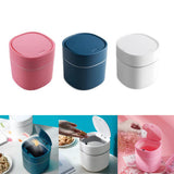 Maxbell  Desktop Trashcan Covered Dustbin for Living Room Desk Blue with Snap Lid