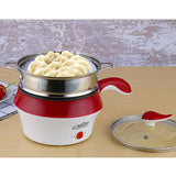 Maxbell Electric Cooker Mini Pot For Dumplings Soup Porridge  B-With Steamer-Red