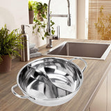Max Stainless Steel Chinese Hot Pot Dual Site Household Kitchen Cookware 30cm