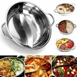 Max Stainless Steel Chinese Hot Pot Dual Site Household Kitchen Cookware 32cm