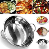 Max Stainless Steel Chinese Hot Pot Dual Site Household Kitchen Cookware 32cm