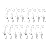 Max 16 Pieces Multi-purpose Clothesline Utility Clips Steel Wire Clips 9cm