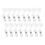 Max 16 Pieces Multi-purpose Clothesline Utility Clips Steel Wire Clips 9cm