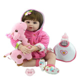 Max 22" Baby Doll with Giraffe Silicone Body Adorable Lifelike Toddler Baby Doll