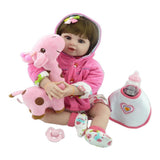Max 22" Baby Doll with Giraffe Silicone Body Adorable Lifelike Toddler Baby Doll