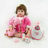Max 22" Baby Doll with Giraffe Silicone Body Adorable Lifelike Toddler Baby Doll