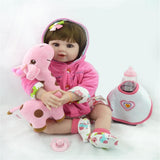 Max 22" Baby Doll with Giraffe Silicone Body Adorable Lifelike Toddler Baby Doll