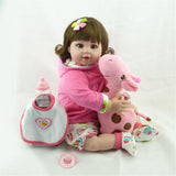 Max 22" Baby Doll with Giraffe Silicone Body Adorable Lifelike Toddler Baby Doll