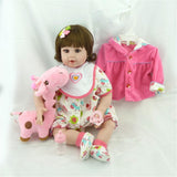 Max 22" Baby Doll with Giraffe Silicone Body Adorable Lifelike Toddler Baby Doll