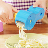 Max Kitchen Dual-head Spiral Cutter Vegetable Slicer With Sharpener Blue