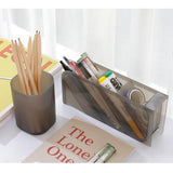 Maxbell Plastic Desktop Stationary Organizer Paint Markers Pen Holder Rack Grey
