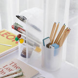 Maxbell Plastic Desktop Stationary Organizer Paint Markers Pen Holder Rack White