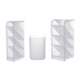 Maxbell Plastic Desktop Stationary Organizer Paint Markers Pen Holder Rack White