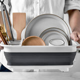 Maxbell Collapsible Dish Drainer Dish Drying Rack Portable Dinnerware Organizer